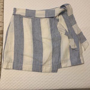 Free People White and Blue Stripe Skirt